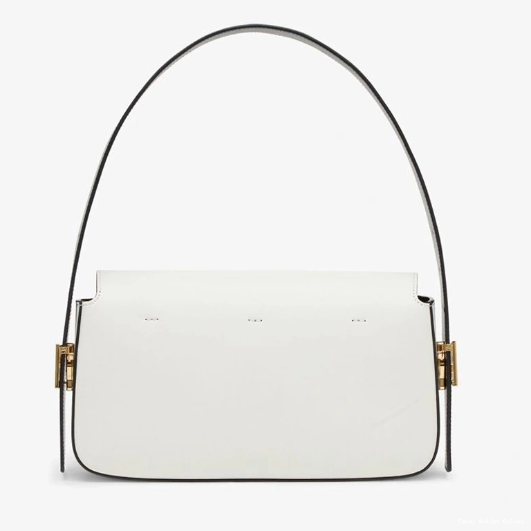 Affordable Bag Baguette White Twist Leather In Fendi Nappa Medium 0710